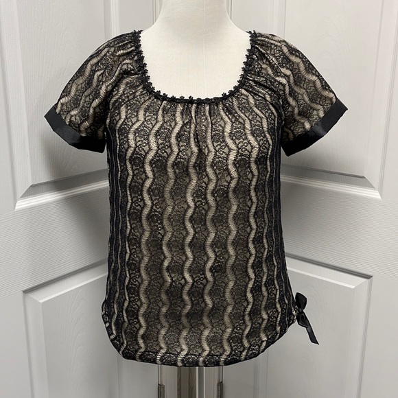 Willi Smith Tops - Willi Smith Black Lace Top Small